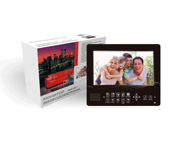Видеодомофон BUT-3 (Белый) - встроенный 4 канальный видеорегистратор со встроенным 9" TFT-LCD монитором и функцией домофона